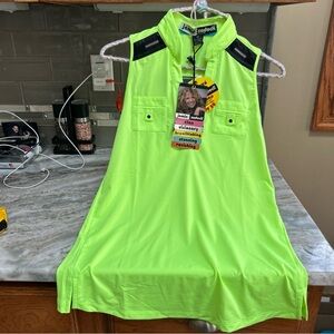 JAMIE SADOCK 1/4 Snap Women XS Sleeveless Golf Top Green Zipper Accents tennis